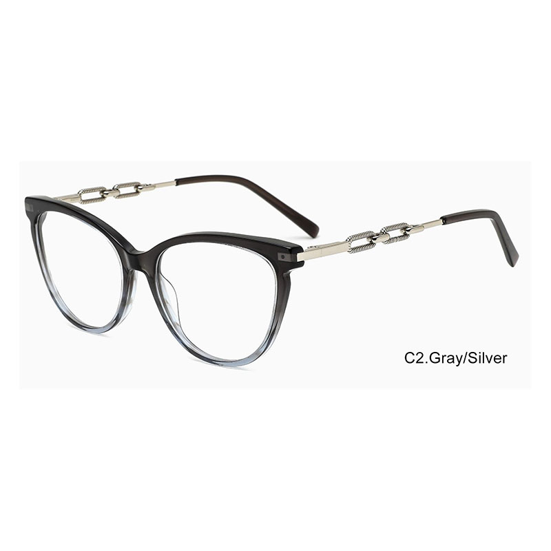 0225A 2024 Newest Fashion Women Acetate Metal Glasses Unisex Square Eyeglasses Wholesale Custom Eyewear Optical Frames