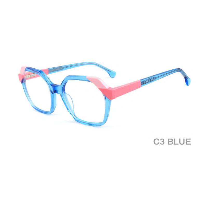 1838 Latest Fashionable Women Acetate Lamination Young Color Optical Frame Lady Eyeglasses Wholesale Custom Eyewear Glasses