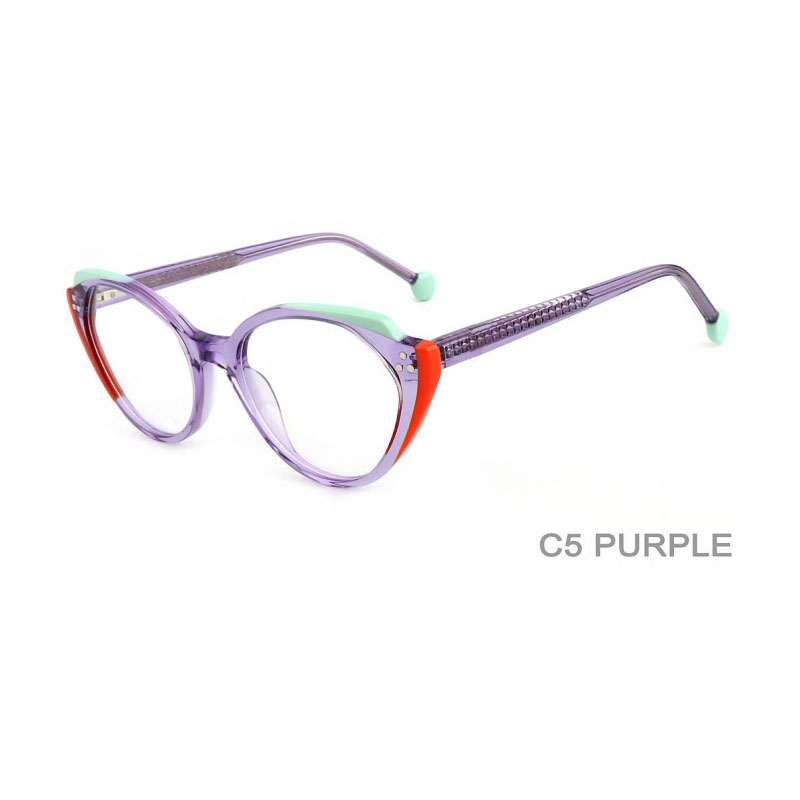 1822 Latest Fashionable Women Acetate Lamination Young Color Optical Frame Lady Eyeglasses Wholesale Custom Eyewear Glasses