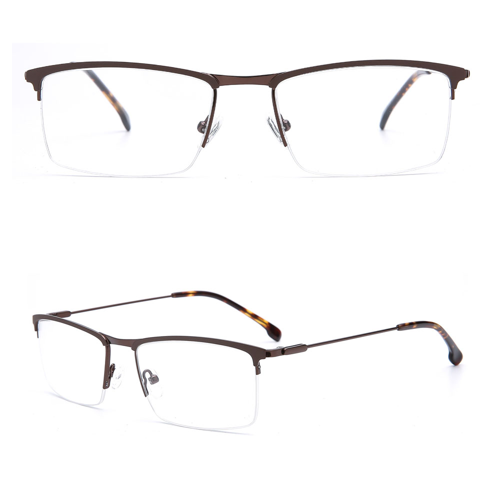 190G Square Classical Halfrim Uniex Metal Glasses