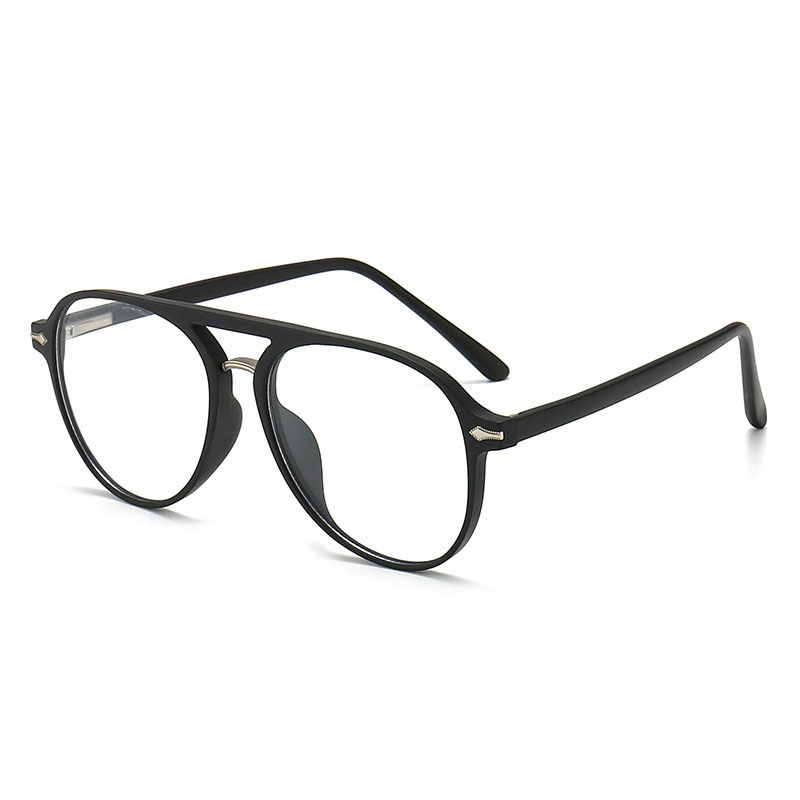 TR 90 Retro Double Beam Round Frame CP Core Leg Anti-blue Light Glasses Optical Frame Eyewear