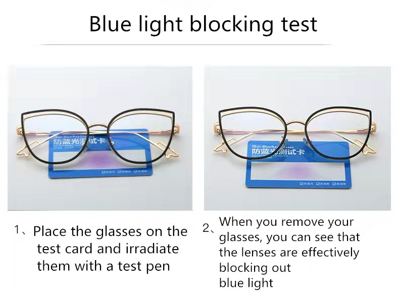 95597 Block Blue Light Cat Eye Metal Frames River Optical Optical Eyeglasses