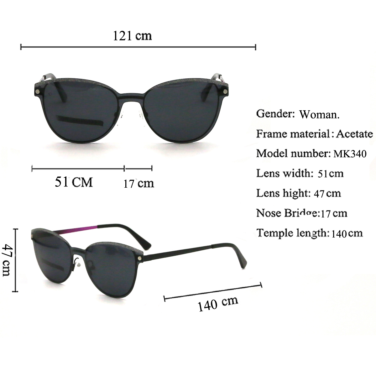 MK340 Fashion Sunglass Newest 2021 Sunglasses Acetate Clip On Glasses Sun