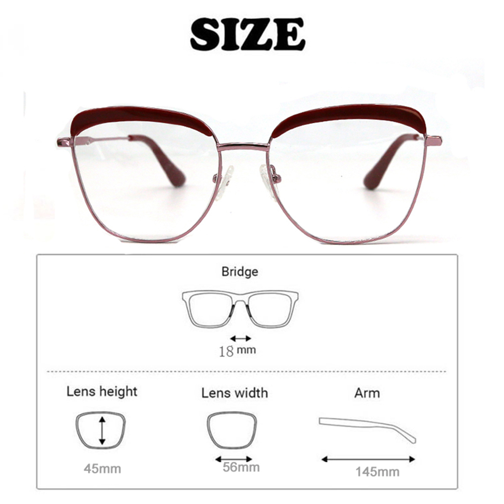 19411 Cat Eye Newest 2021 Metal Eyeglasses Optical Frame Glasses For Women 