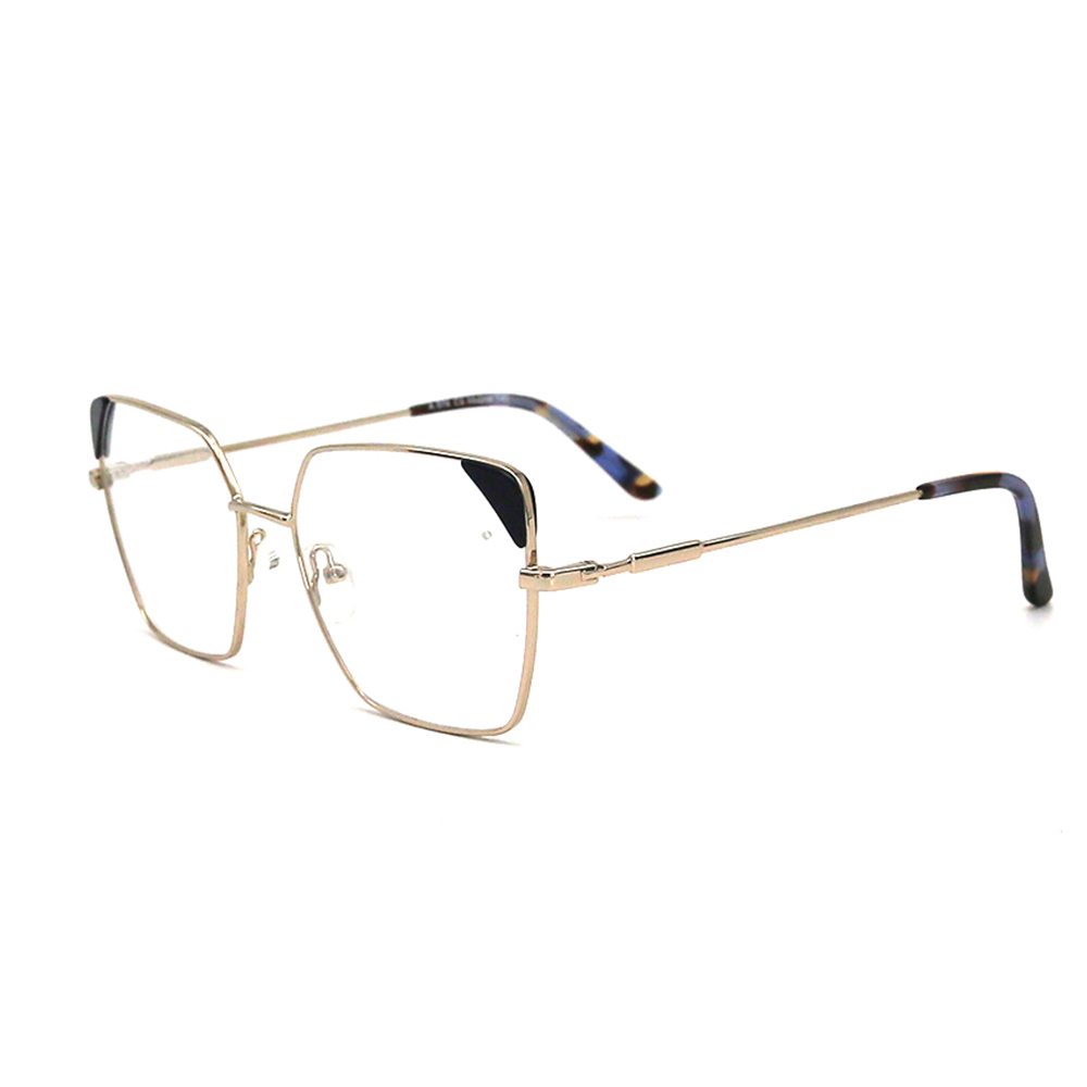  A-976 Newest Irregular Metal With Acetate Optical Frame Glasses Irregular Eyeglasses 