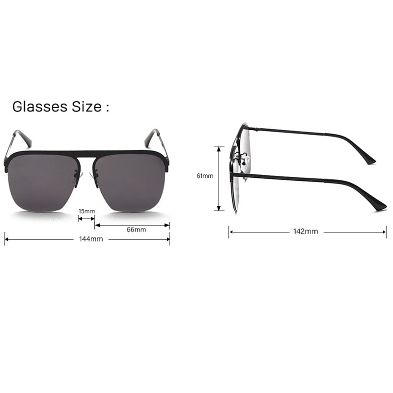 Oversized Frame Personality Sunglasses Half Frame Trend Men  Street Shot Sunglasses