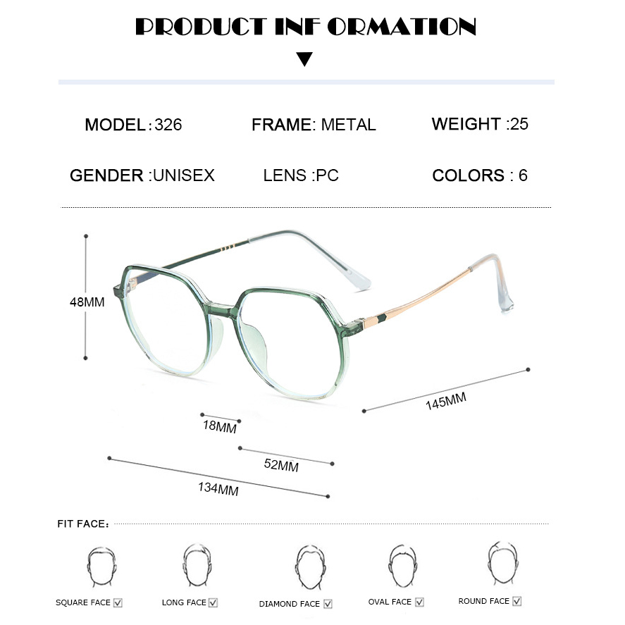 New Irregular TR90 Anti-Blue Light Glasses Round Frame Optical Glasses