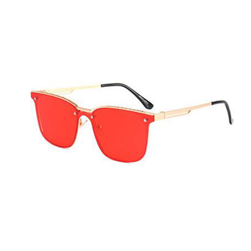 New Metallic Men's Siamese Square Couples Fashion Hollow Ocean Piece Sunglasses