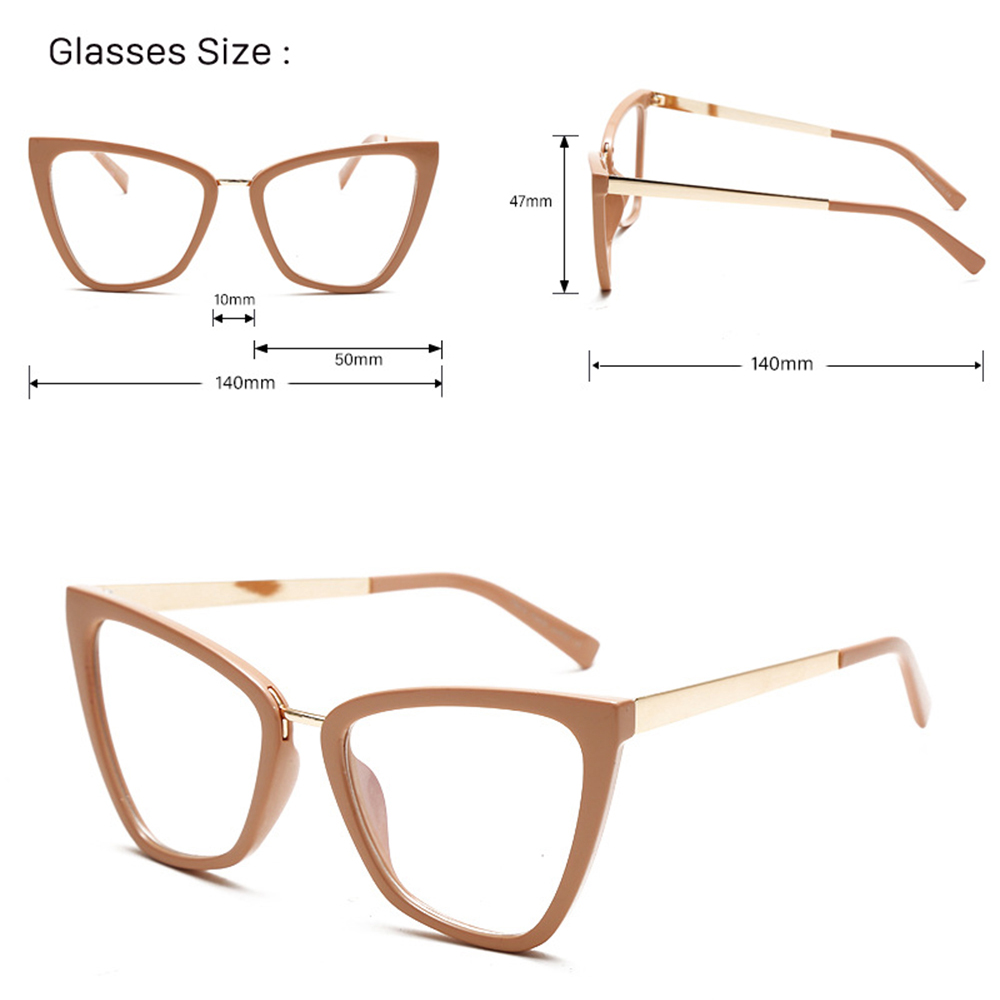 7023 Square Cat Eye Metal Optical Frame Fashion Women Eyeglasses