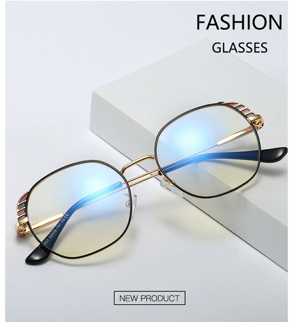 Round Frame Optical Glasses Frames Anti Blue Light Glasses Crystal Eyewear For Women