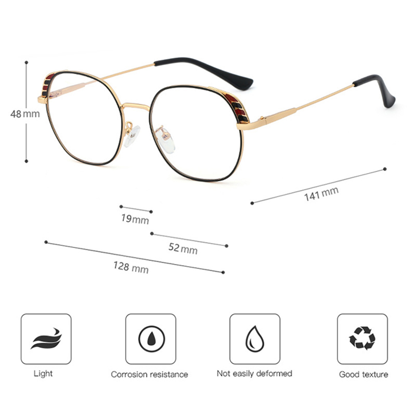 Round Frame Optical Glasses Frames Anti Blue Light Glasses Crystal Eyewear For Women