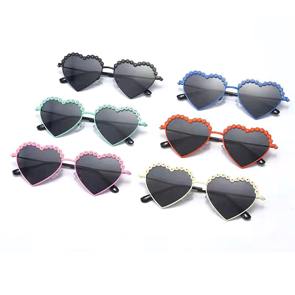  J547 Luxury Lovely Heart Flower Shape Sunglasses For Kids