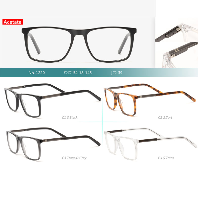 High Quanlity Square Retro Frame Classic Acetate Optical Glasses 1220