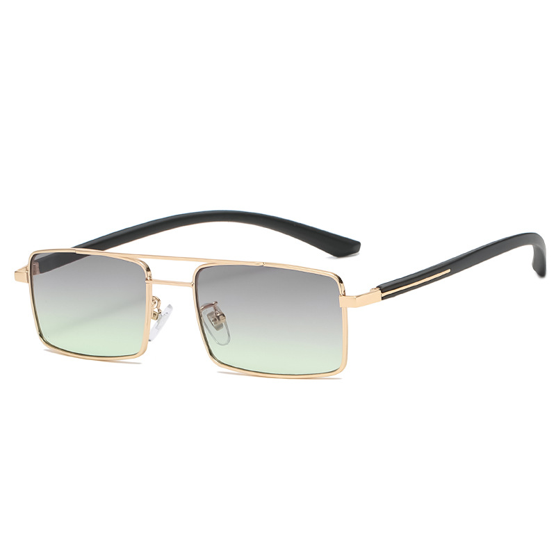 Fashion Small Rectangular Double Beam Sunglasses Trendy Street Shot Sunglasses