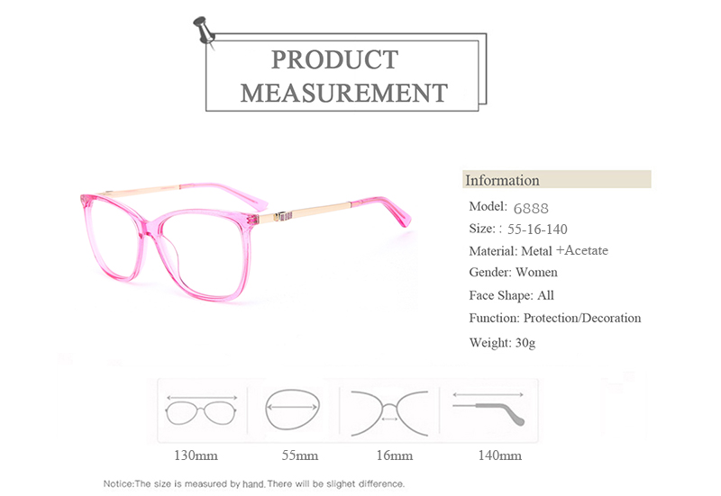 New Fashion Square Frame Classic Acetate Optical Glasses 2021