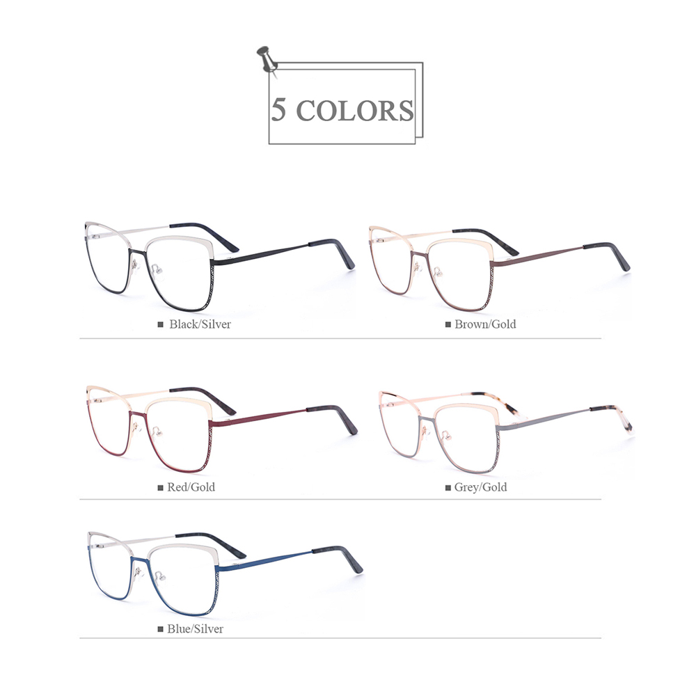 0077 New Trendy Double Color Decorative Hollow Optical Eyeglasses Frames