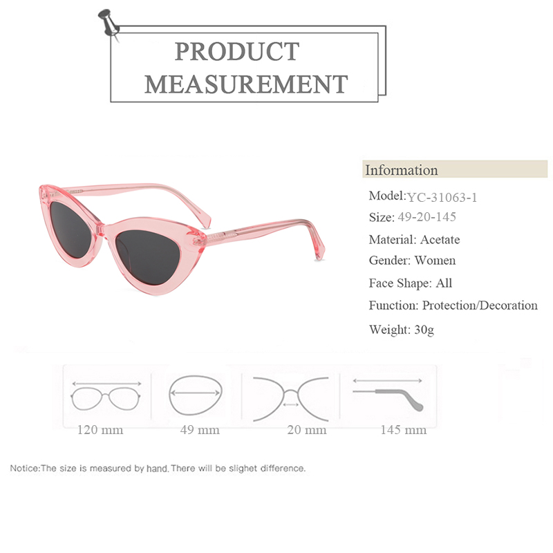 Newest Cat Eye Transparent Frame Acetate Sunglasses 2021