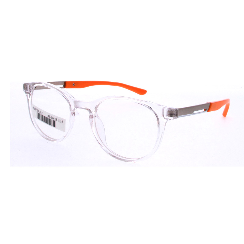 YJ872812 High Quality TR Frame Kid Double-colors Satinless Steel Colorful Temple Optical Glasses