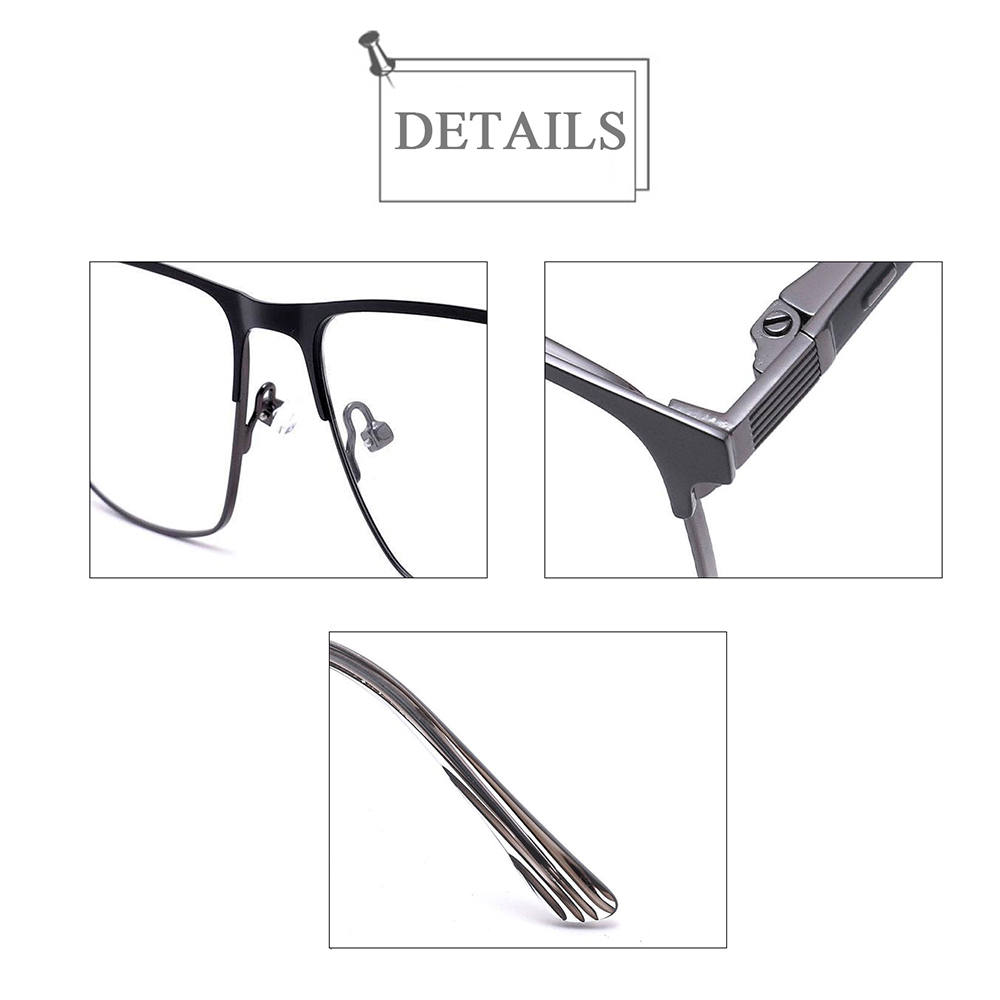 0091 2022 Trendy Design Men's Square Metal Optical Frames Glasses Wholesale