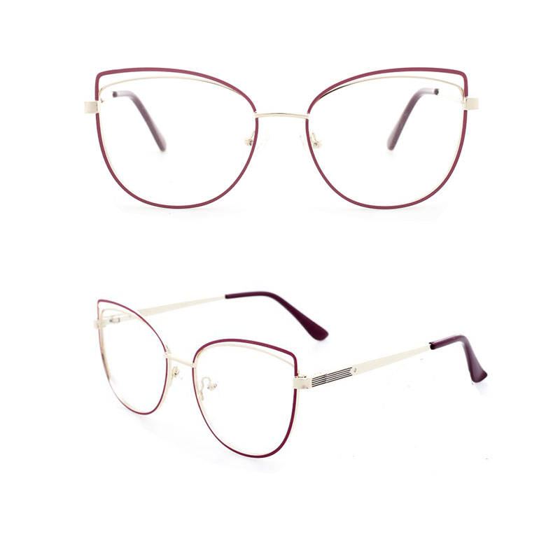 WNSW-CM 3028 Cat Eye Fashion Ladies Eyewear Eyeglasses Metal Optical Glasses 