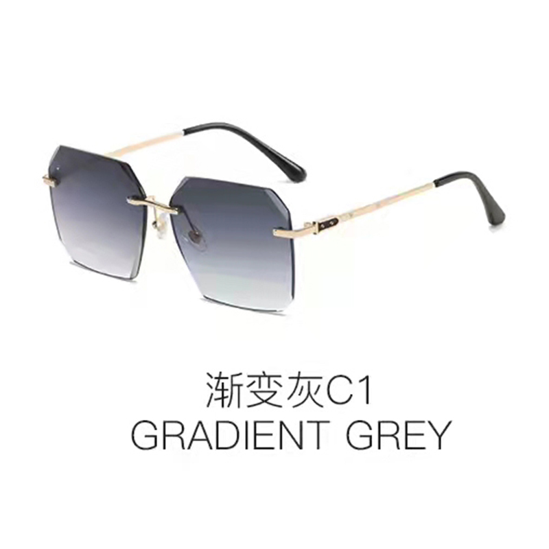CF58326 Fashion Rimless Sunglasses Car Driving Luxury Oversized Sun Glasses Women