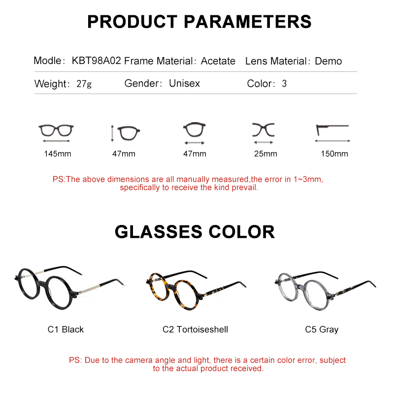 MK98A02 Round Acetate Frame China Wholesale Optical Frames Eyeglasses