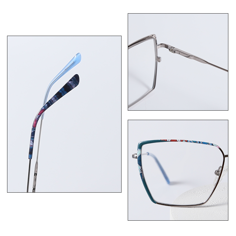 China Lenses De Sol Slim Oversize Square Metal Fashion Glasses Frame? 2022