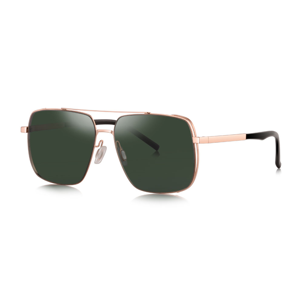 2022 Optical Wholesale Trendy Luxury Aviation Double Bridge Polarized UV400 Metal Sunglasses for Men