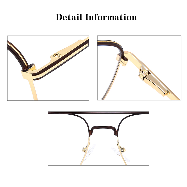 Vintage Gold Metal Frame Eyeglasses Retro Square Optical Lens Eyewear Clear Lens Glasses 2022