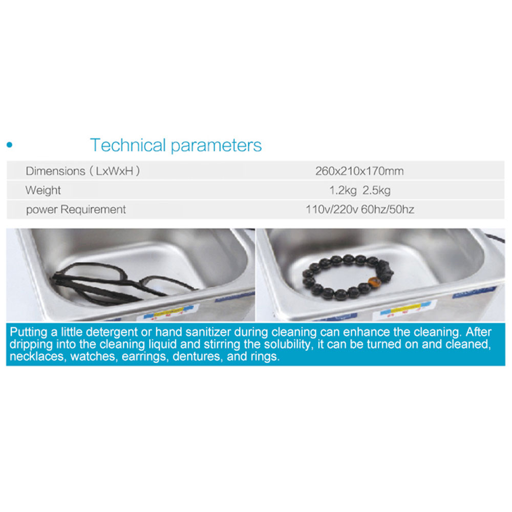 CP-008 0.8L Ultrasonic Cleaning Machine Medical Eyeglasses Equipment Cleaner