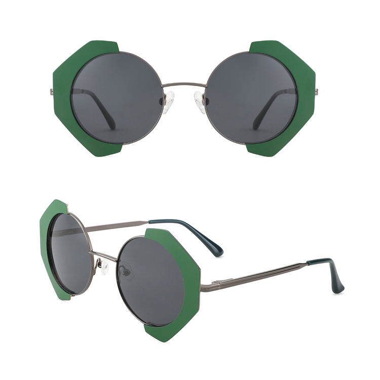 New Arrival Designer Women Men Fashion Retro Polygon Frame Women Polarized Lens Sunglasses