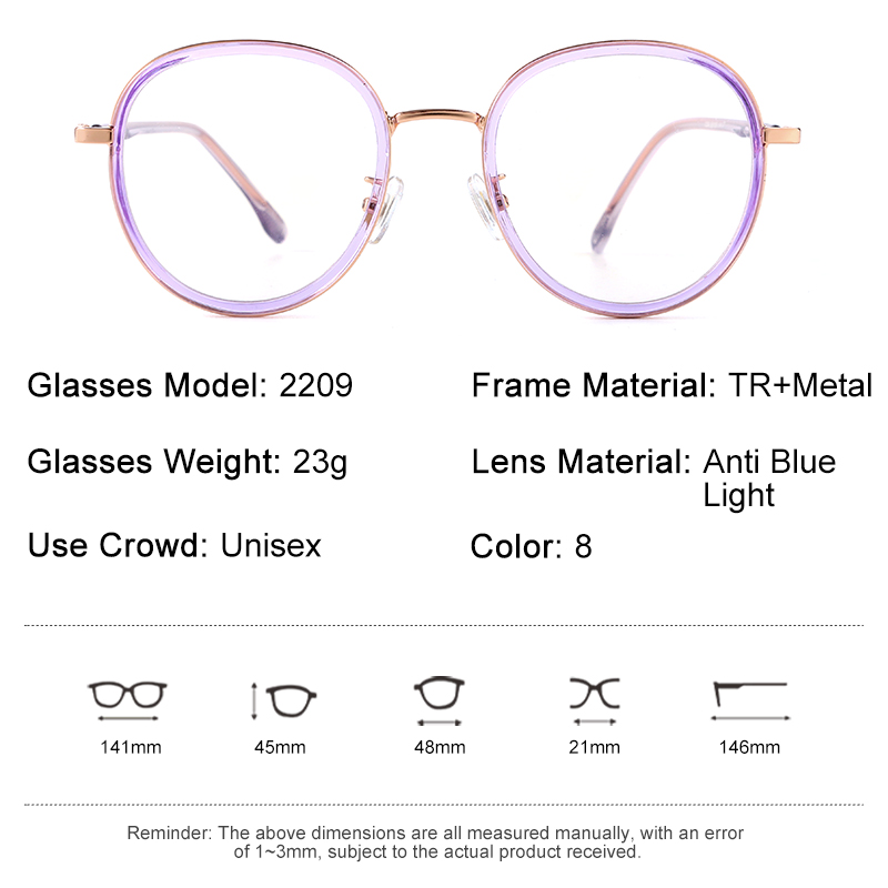 2022 Metal TR 90 Mixed Frame Optical Eyeglasses Optical Frames  2209