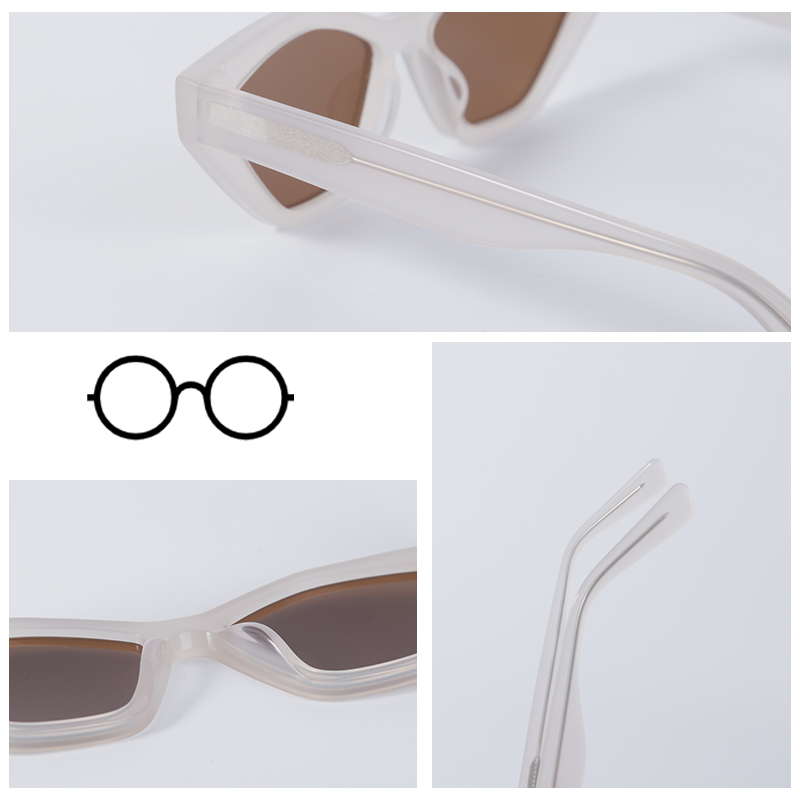 Trendy Polarized Cat Eye Sunglasses Women Acetate Frame Yellow Lens Brand Design Summer 2022