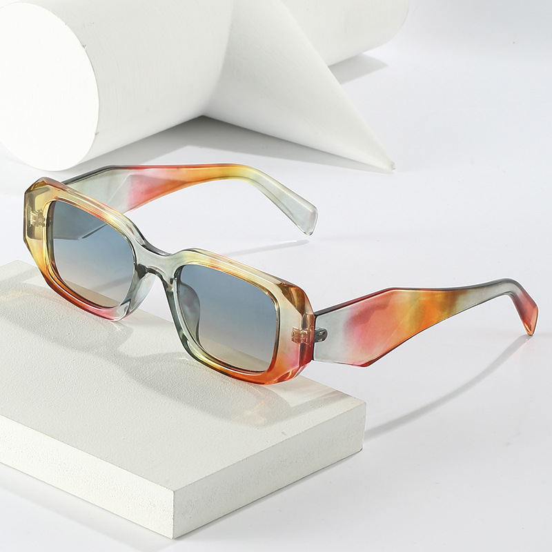 MK665 Fashion 2022 Retro Vintage Men Women Tinted Small Rectangle Rimless Sunglasses