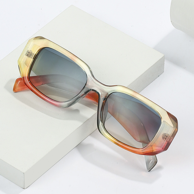 MK665 Fashion 2022 Retro Vintage Men Women Tinted Small Rectangle Rimless Sunglasses