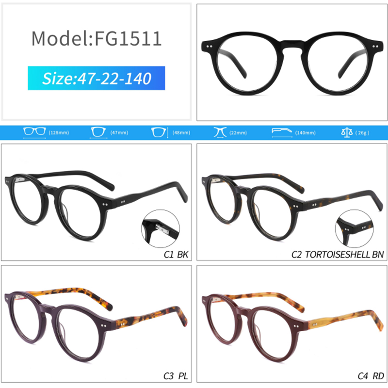WXJJ-FG1511 Acetate Designer Eye Glasses 2023 Newest 