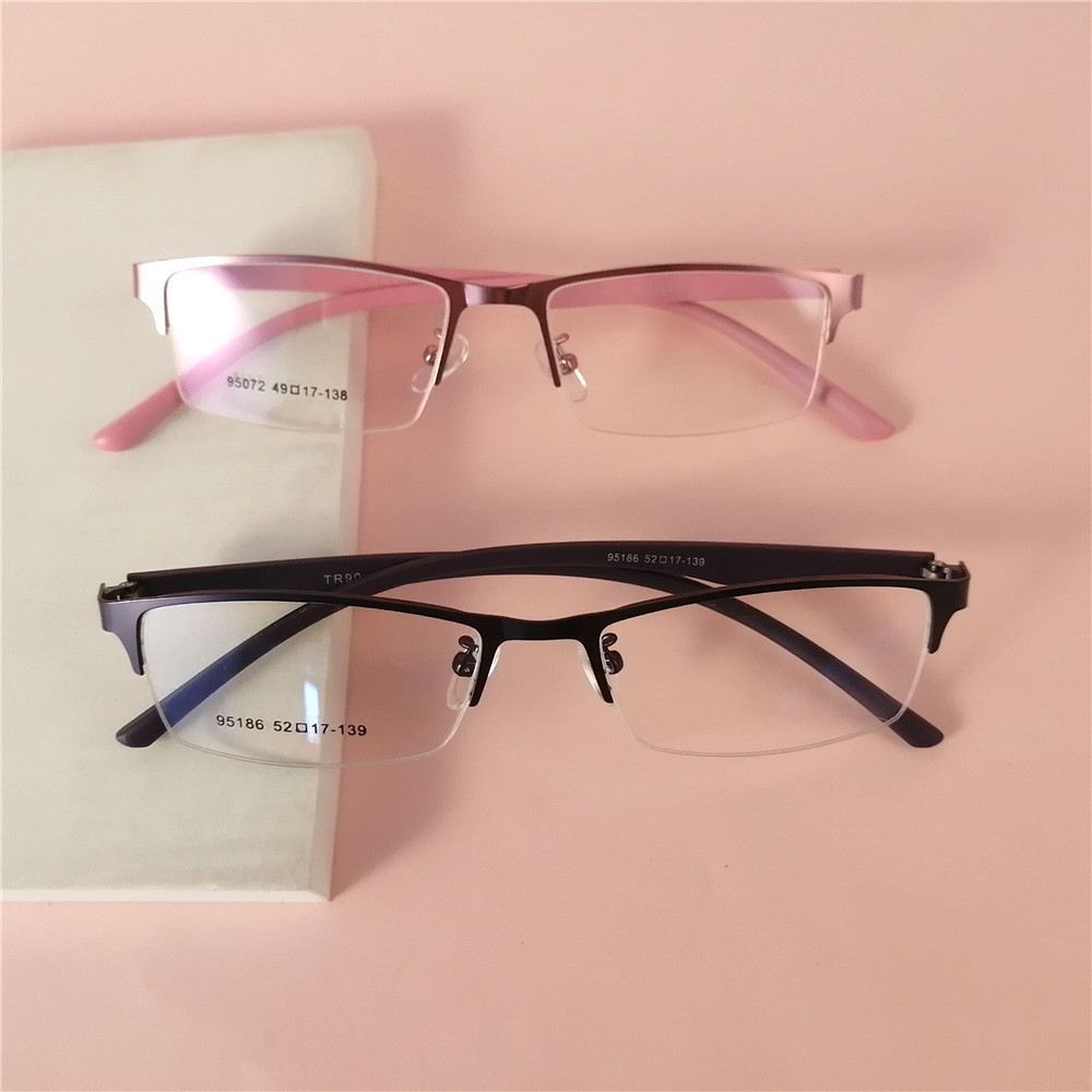 New High Quality Square Pink Black Eyeglasses Frames Fashion Optical Glasses Spectacles