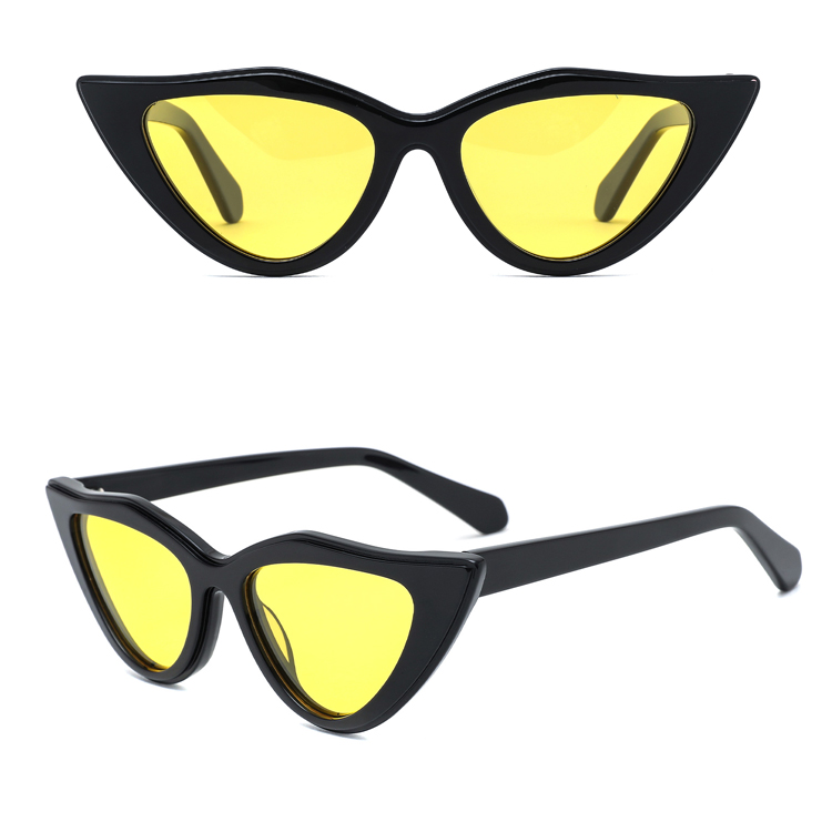 Cat-Eye Frame Polarized Sunglasses Brand High Quality Thick Acetate Sun Glasses