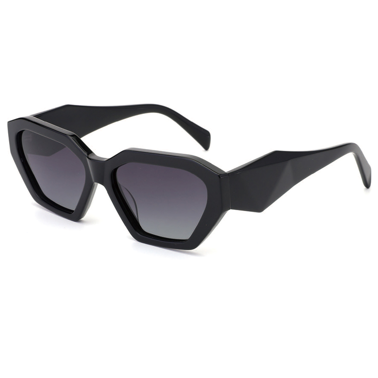 2023 Black Acetate Ladies Sunglasses Weird Polygon Water Retro Frame For Women Personality Sunglasses