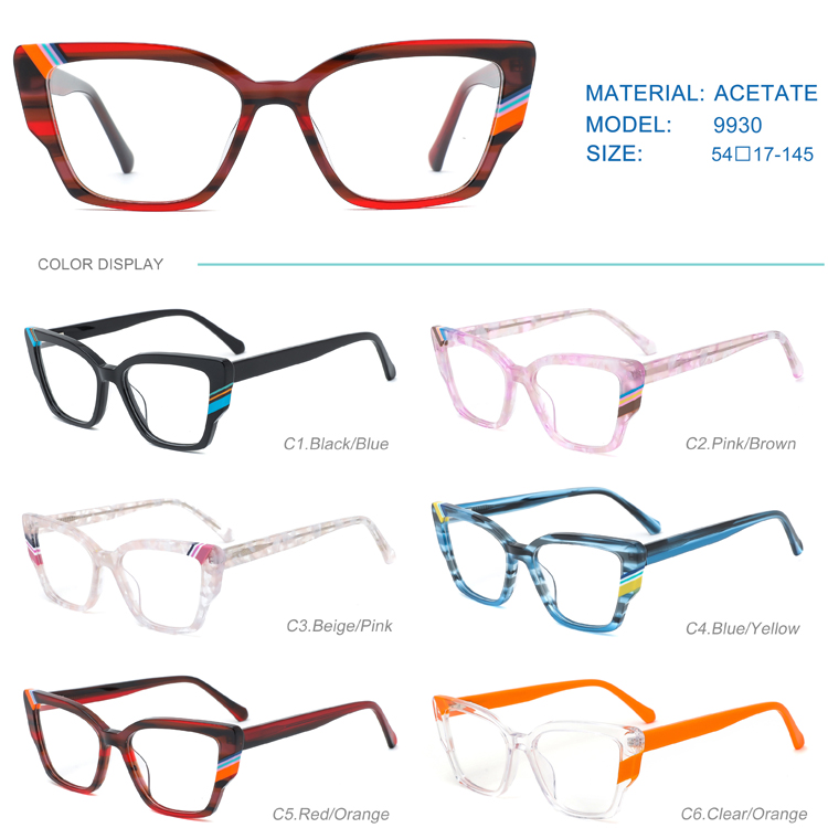 2023 Fashion Laminate Acetate Cat Eye Style Women Glasses Frames With ...