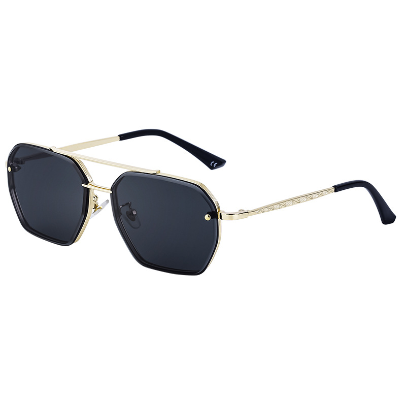 Wholesale High Quality Logo UV400 Night Driving Bridge Metal Frame Pilot Sunglasses Man