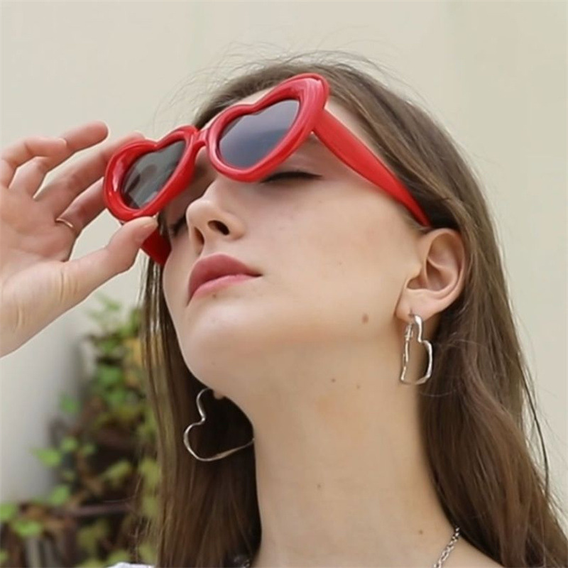 newest fashion heart shape colorful PC sunglasses women men eyewear shade Love sun glasses wholesale custom glasses