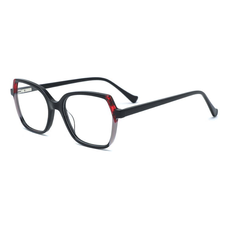 2023 Women's Fashion Acetate Black Square Eyeglasses Top Quality Lamination Tortoise Frame Eyewear