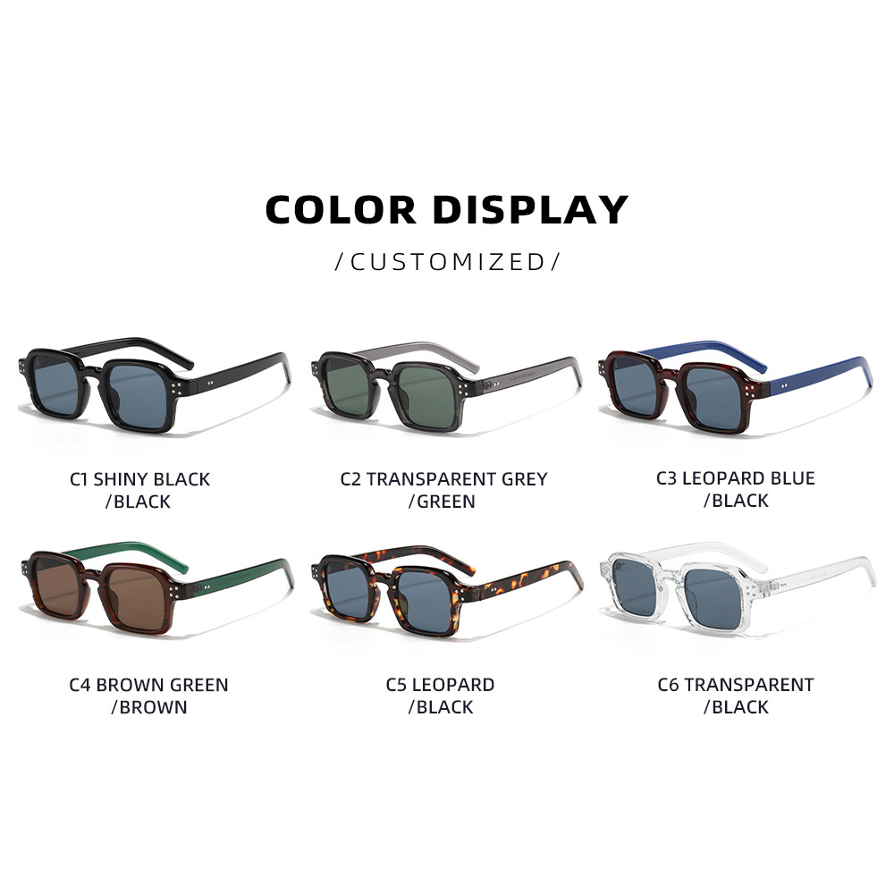 High Quality Custom Logo Square Men Women Plastic Fashion Sunglasses