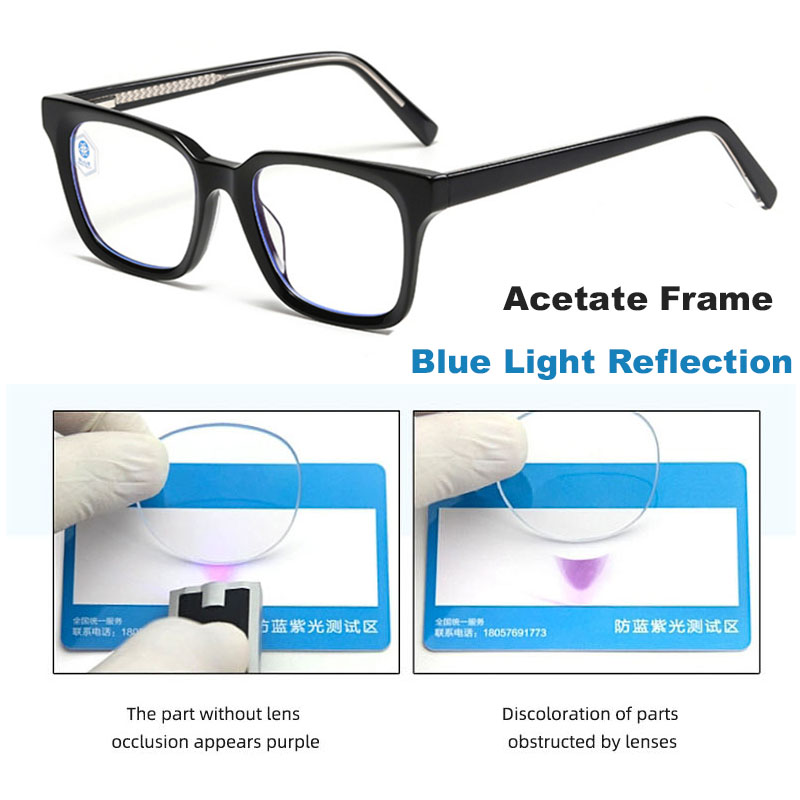 WP02 Acetate Anti Blue Light Reflection Optical Frames Detachable Flex Wholesale Eye Glasses Custom Logo Anti Blue Light Eyewear