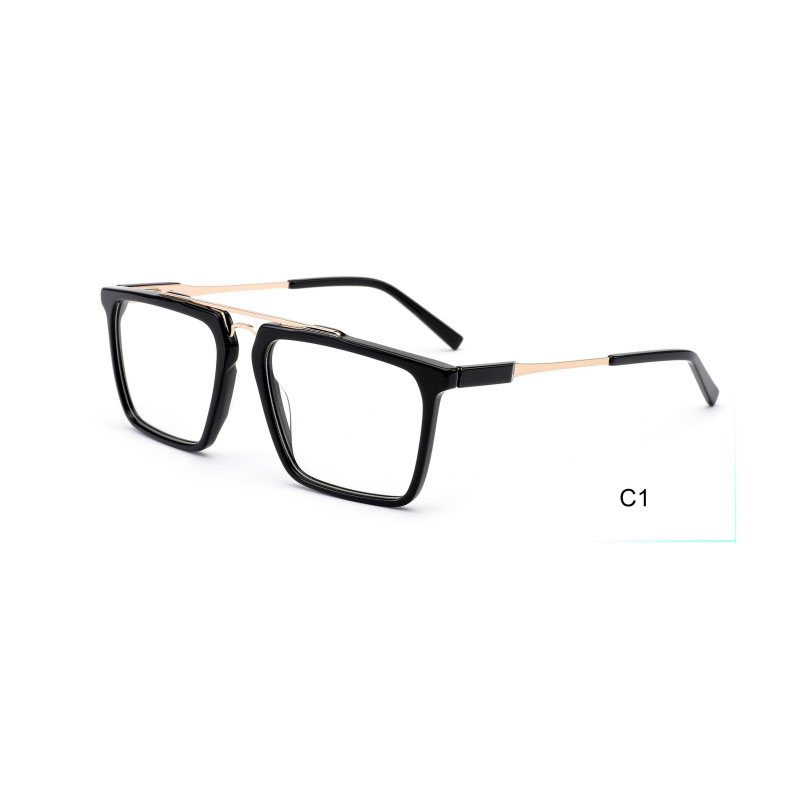 JB6039 New Fashionable Acetate Mix Metal Glasses Men Eyeglasses Wholesale Custom Eyewear Optical Frames