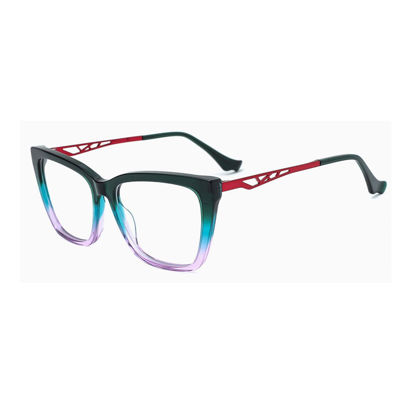 YHD8186 New Gradient Acetate Metal Frames Women Eyeglasses Quality Wholesale Optical Frames Acetate Eyewear Frames